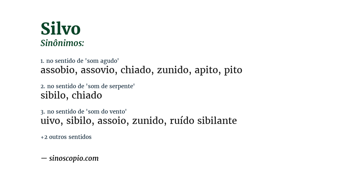 Sinônimo de silvo