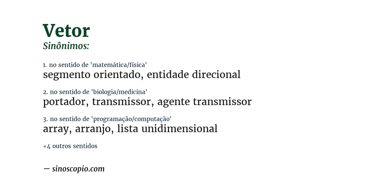 Sinônimo de vetor