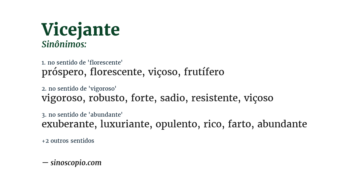 Sinônimo de vicejante
