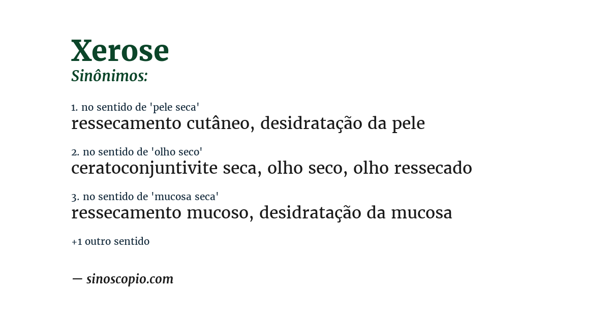 Sinônimo de xerose