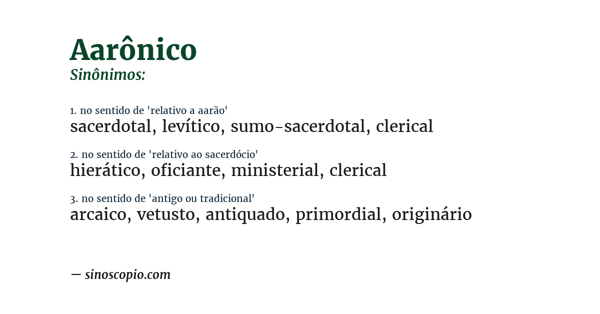 Sinônimo de aarônico