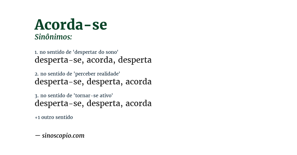 Sinônimo de acorda-se