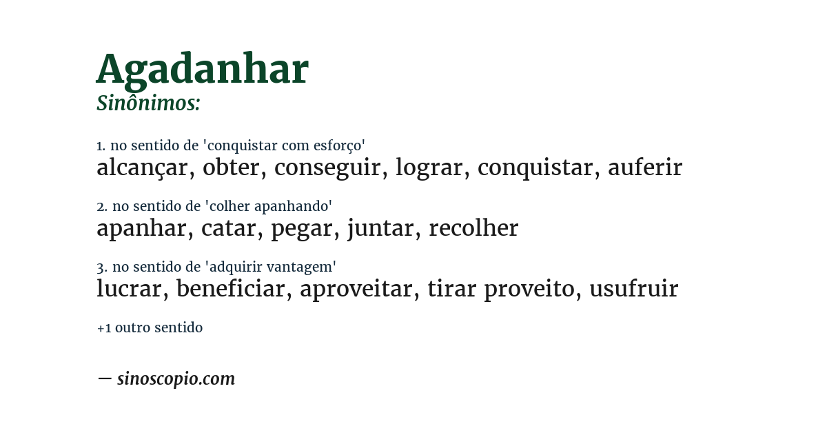 Sinônimo de agadanhar