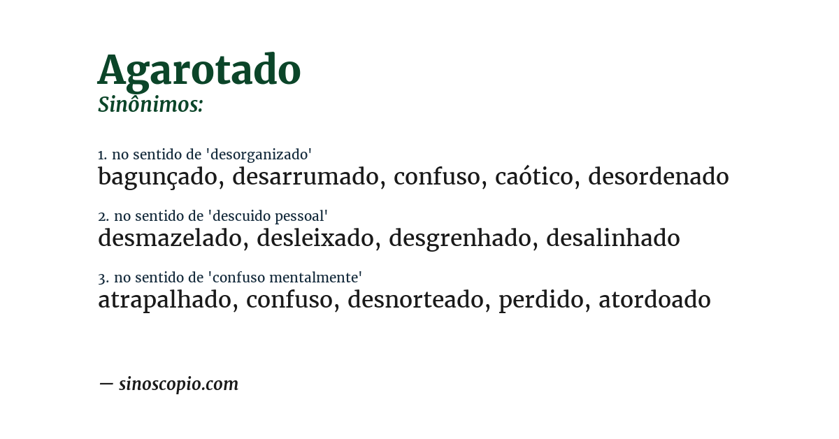 Sinônimo de agarotado