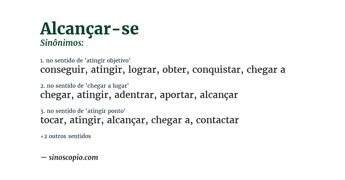 Sinônimo de alcançar-se