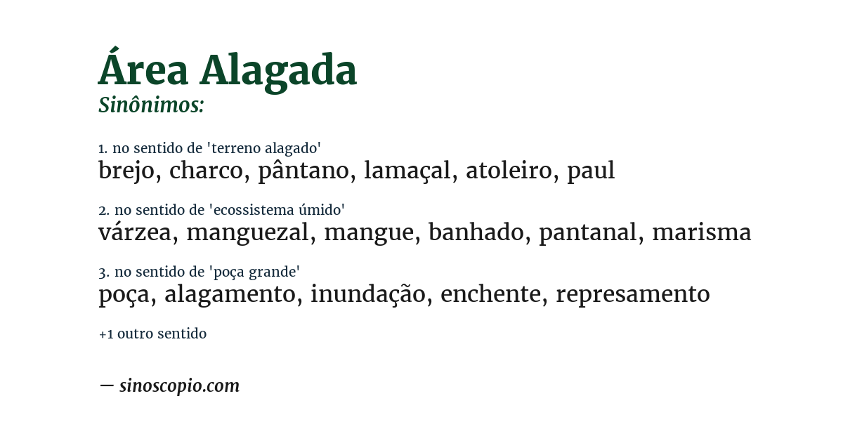 Sinônimo de área alagada