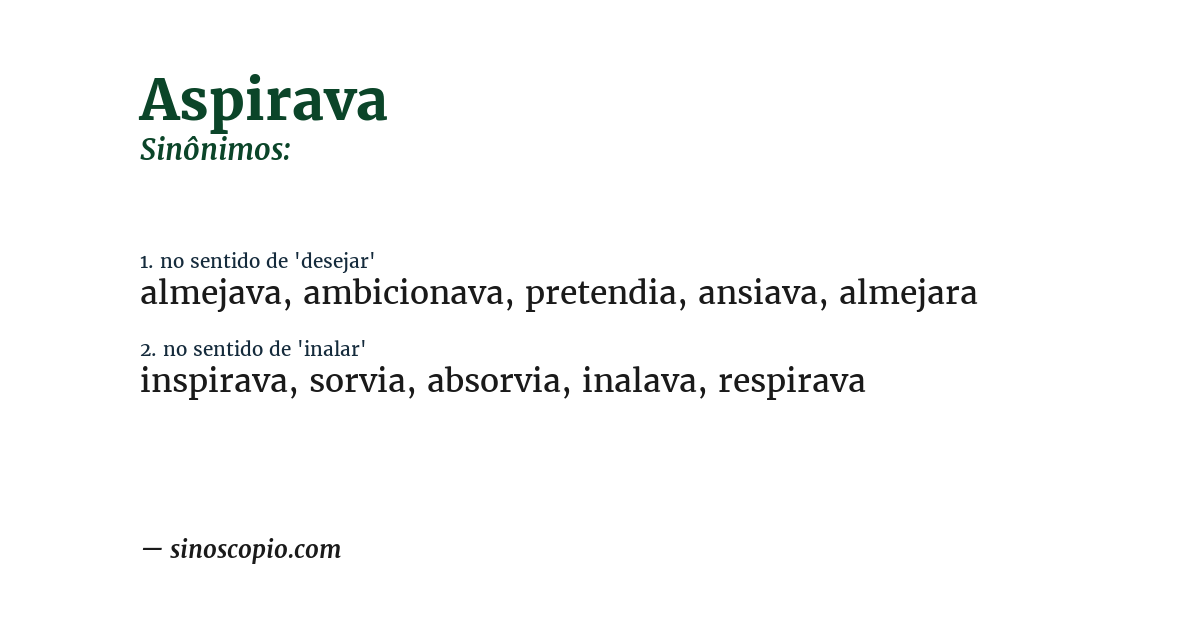 Sinônimo de aspirava
