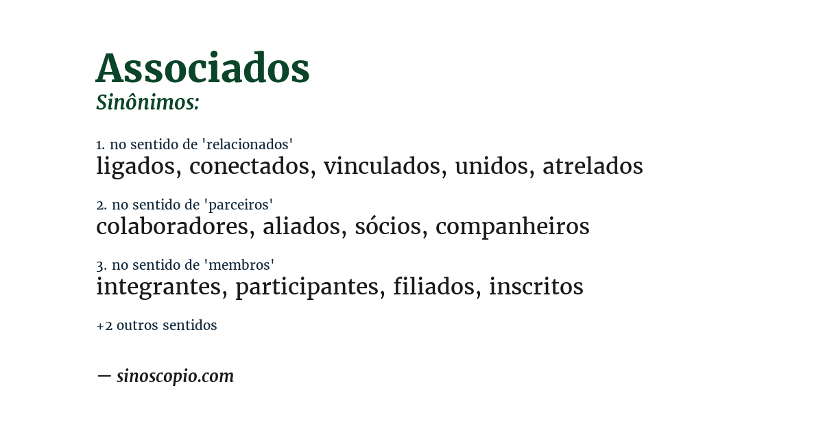 Sinônimo de associados