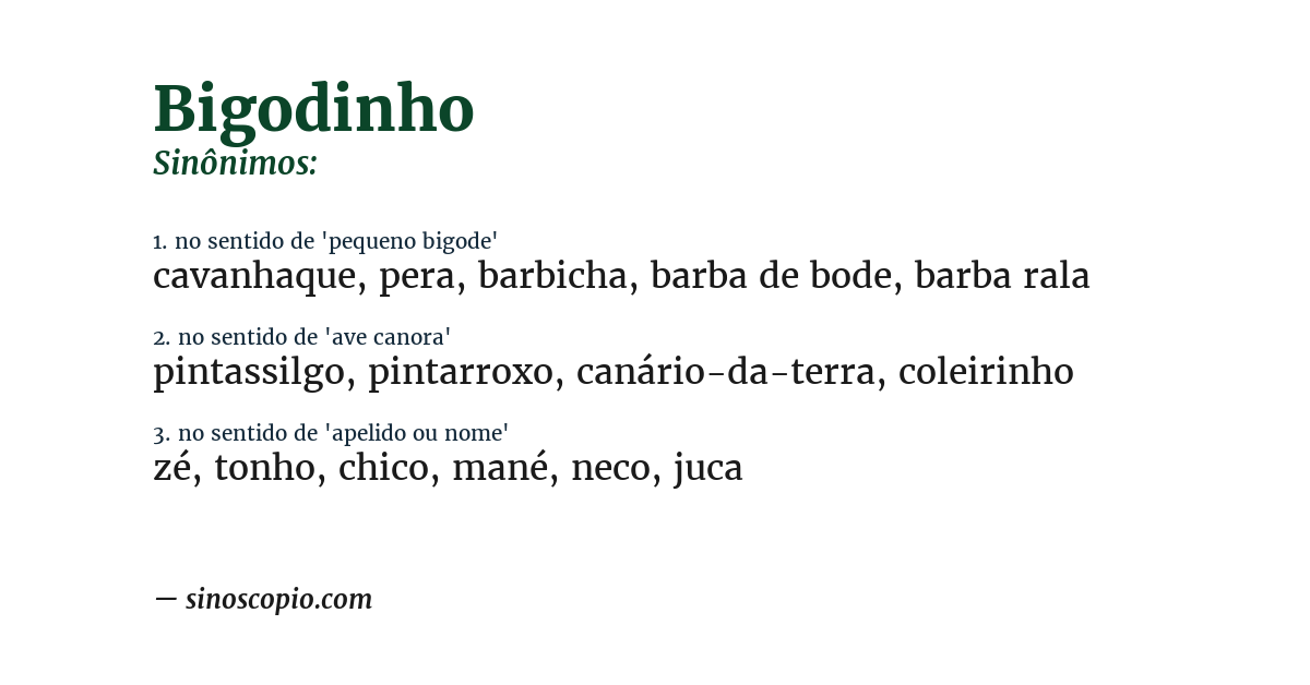 Sinônimo de bigodinho