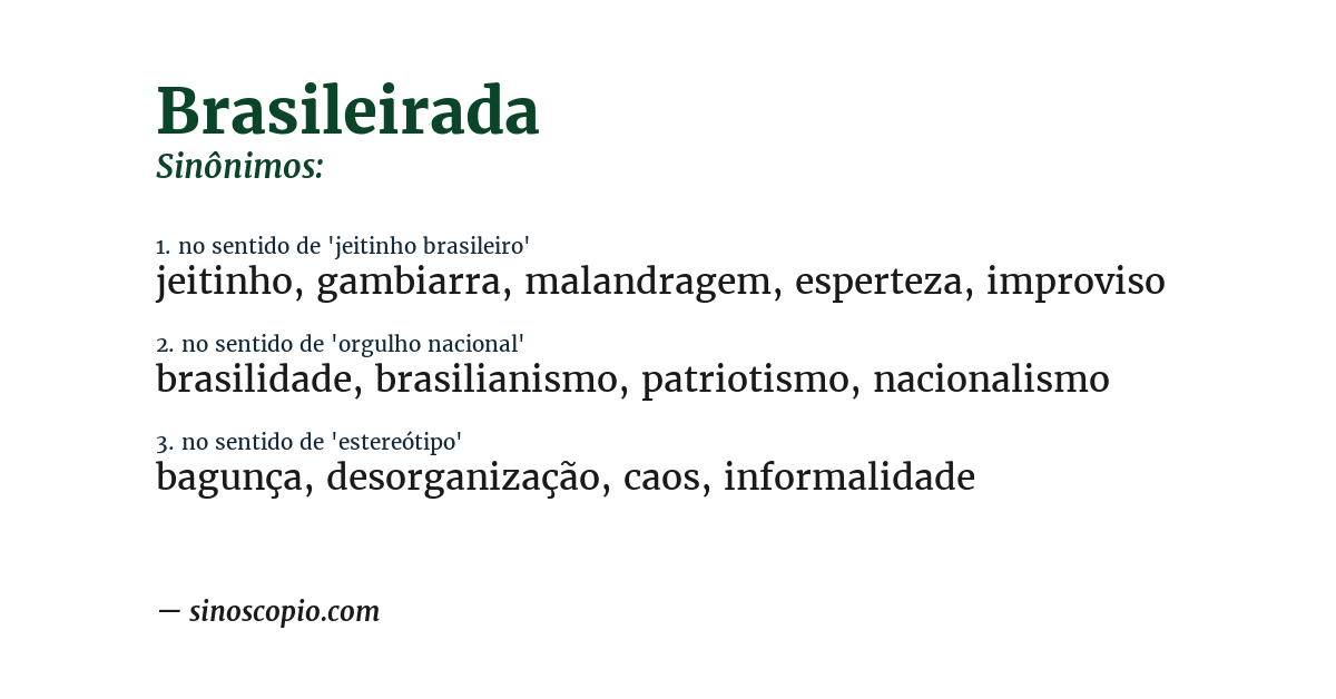 Sinônimo de brasileirada