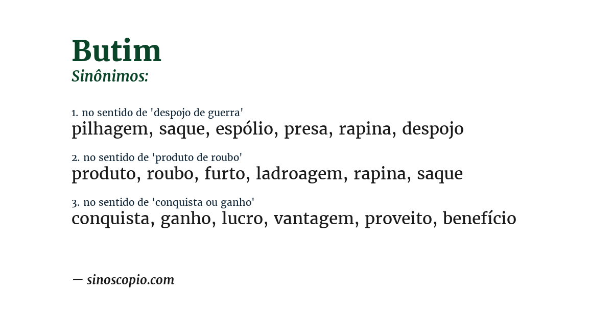 Sinônimo de butim