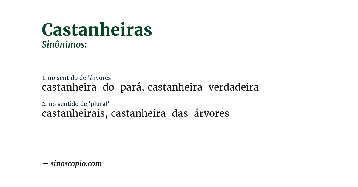 Sinônimo de castanheiras