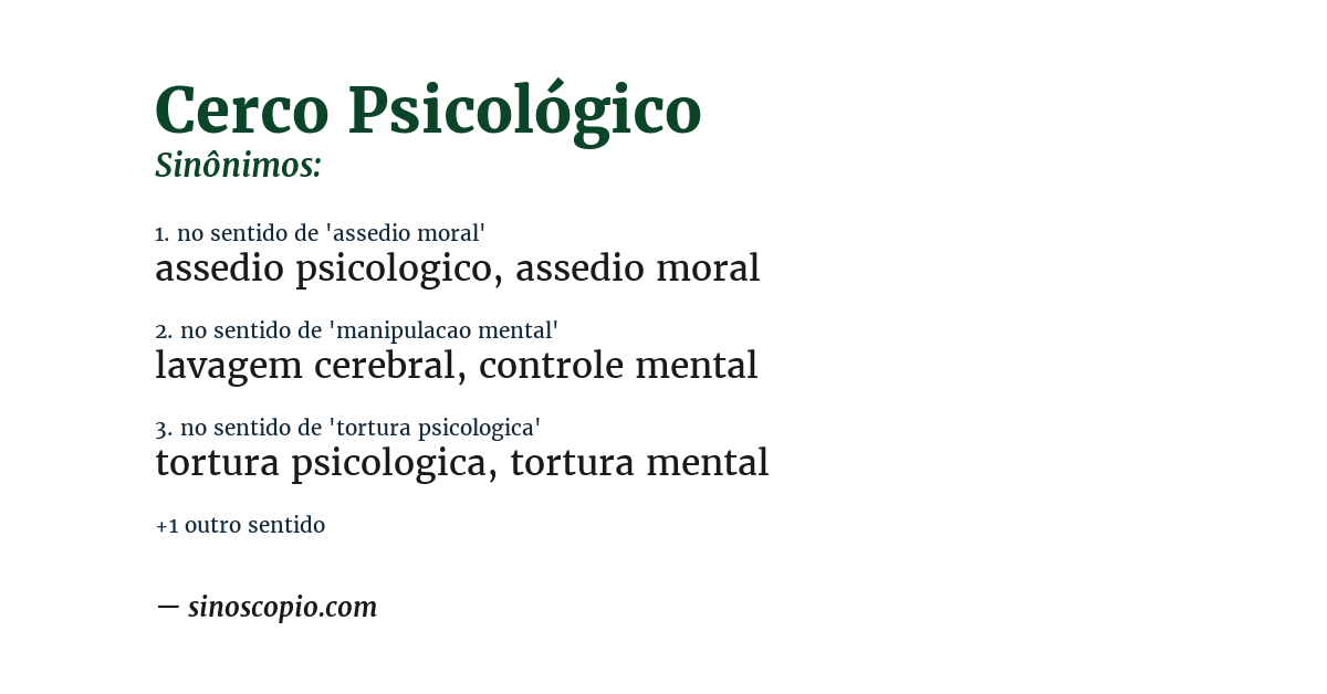 Sinônimo de cerco psicológico