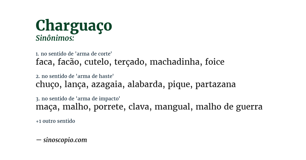 Sinônimo de charguaço