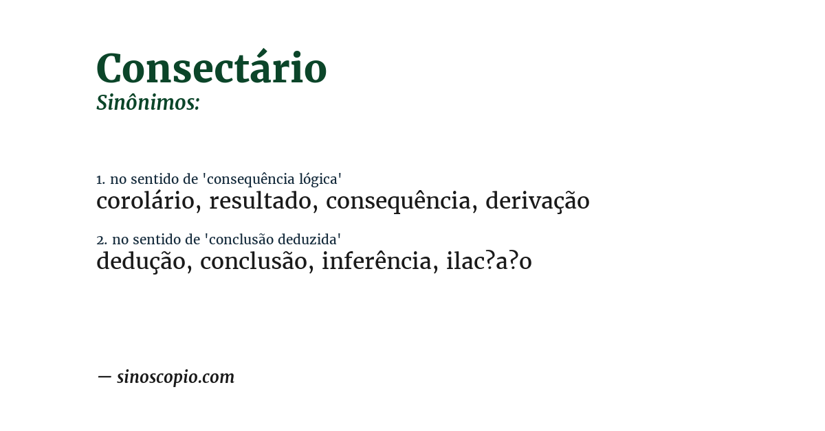 Sinônimo de consectário