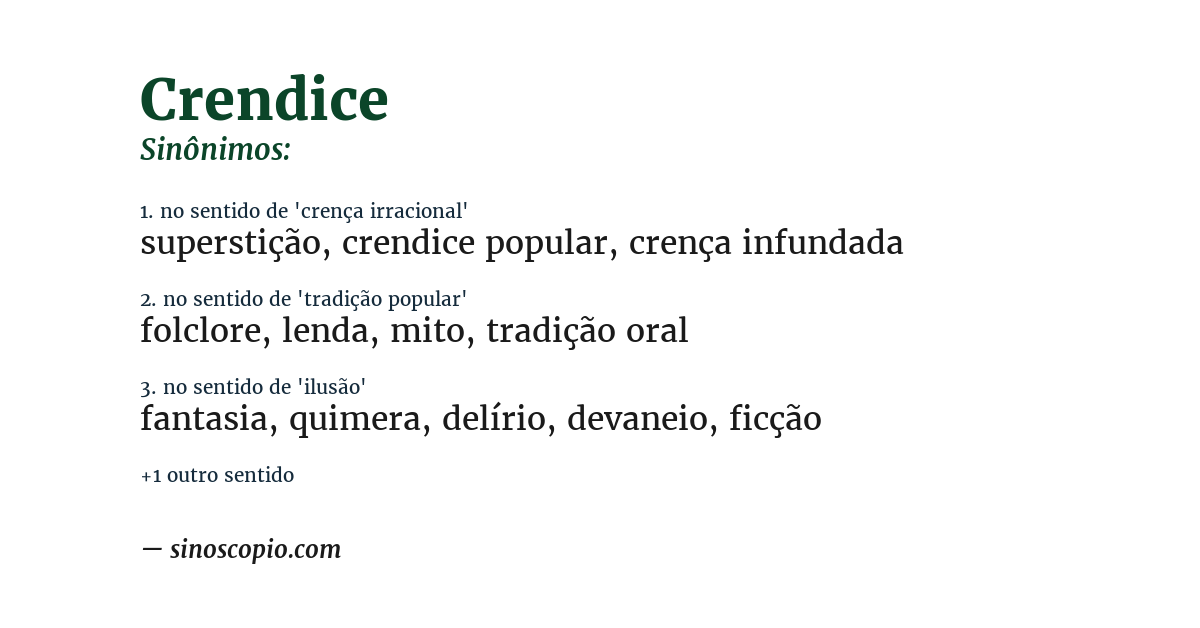 Sinônimo de crendice