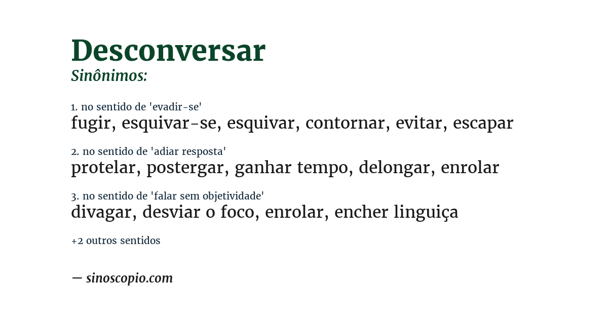 Sinônimo de desconversar