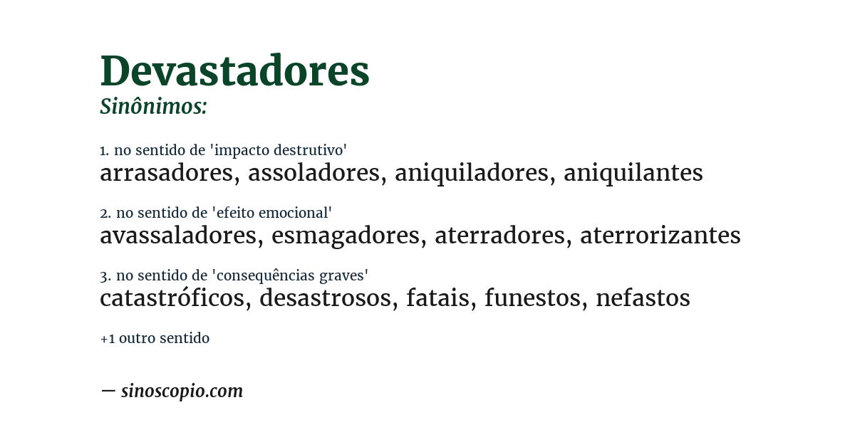Sinônimo de devastadores