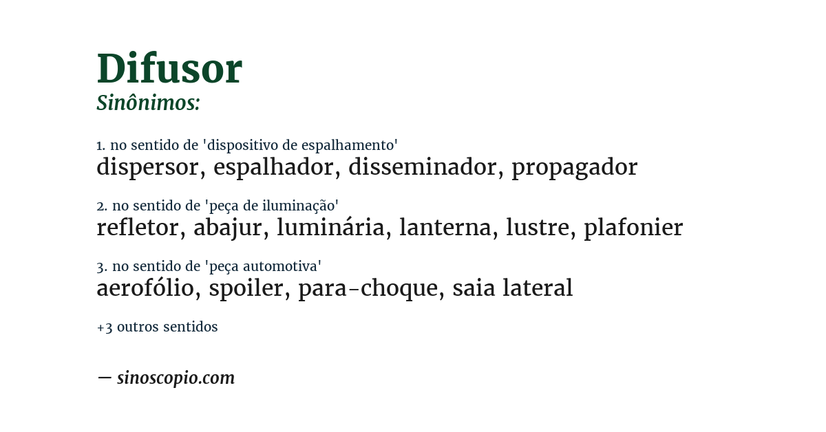 Sinônimo de difusor