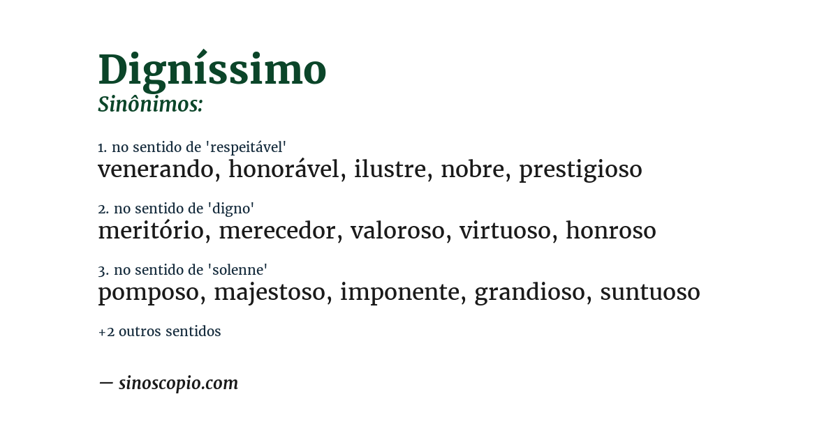 Sinônimo de digníssimo