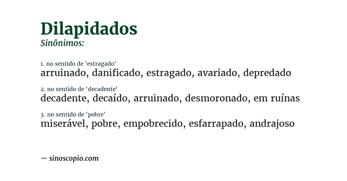 Sinônimo de dilapidados