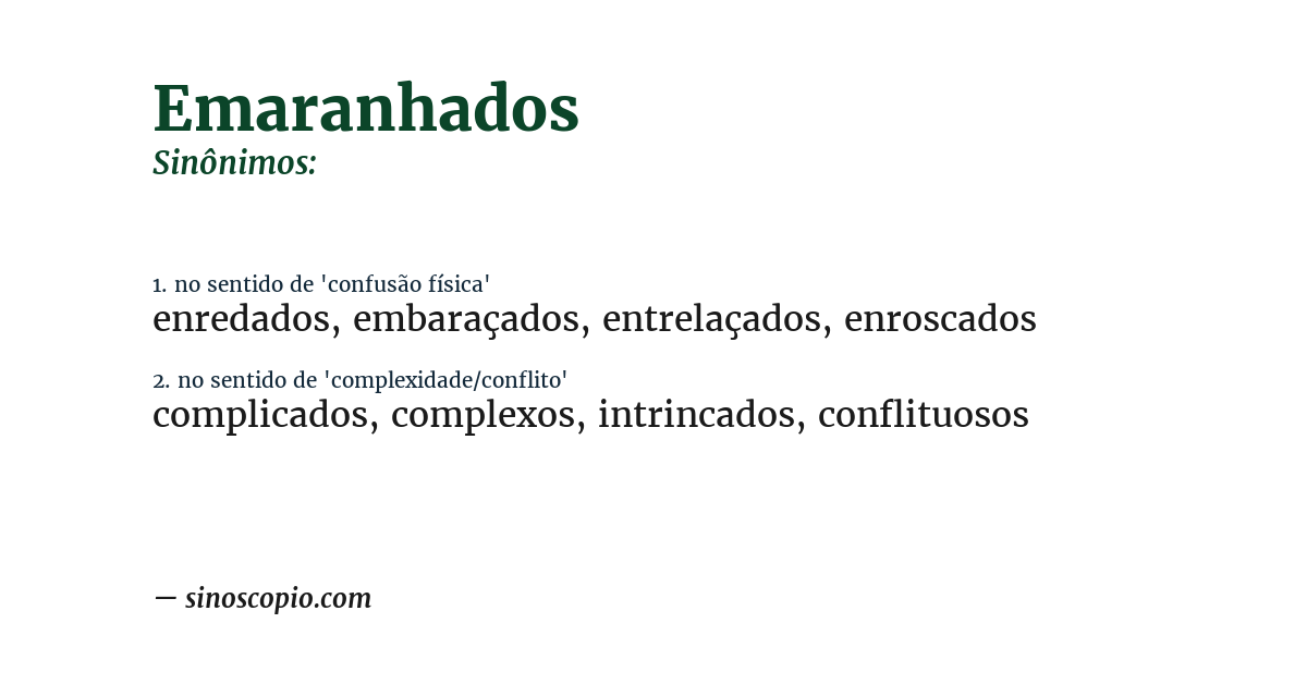 Sinônimo de emaranhados