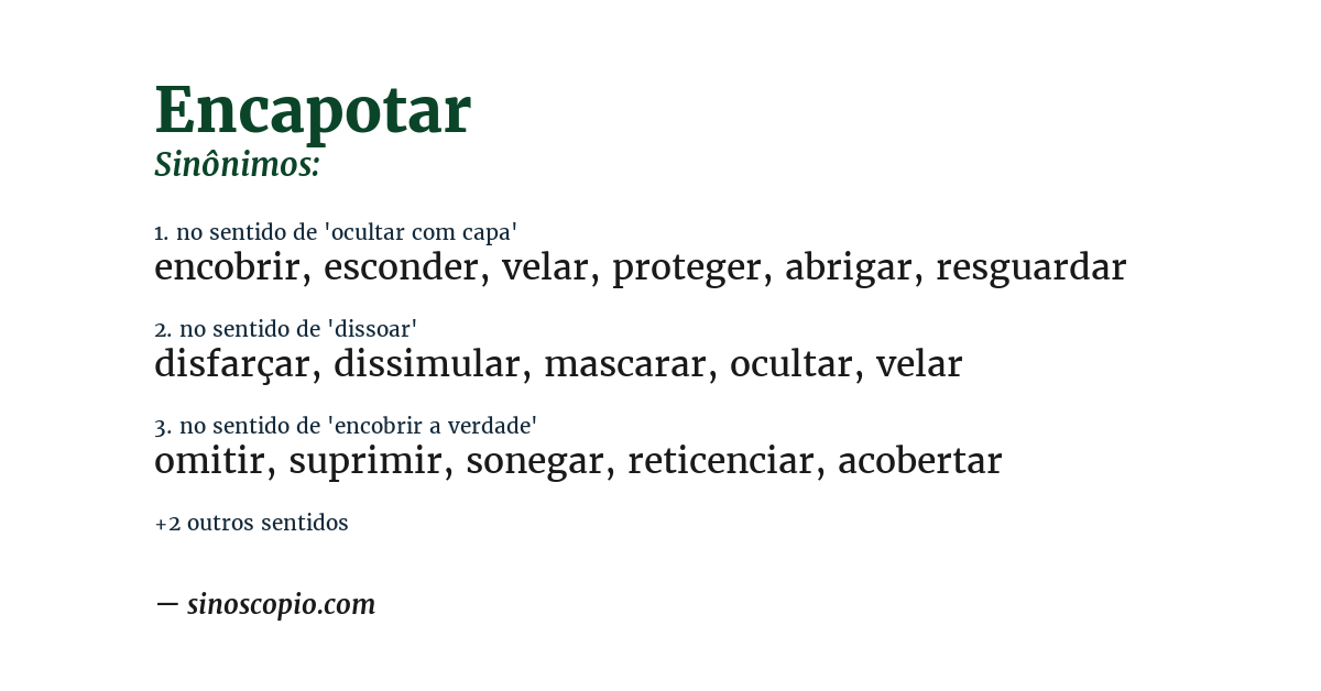 Sinônimo de encapotar