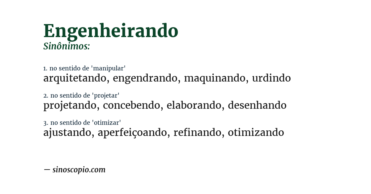 Sinônimo de engenheirando