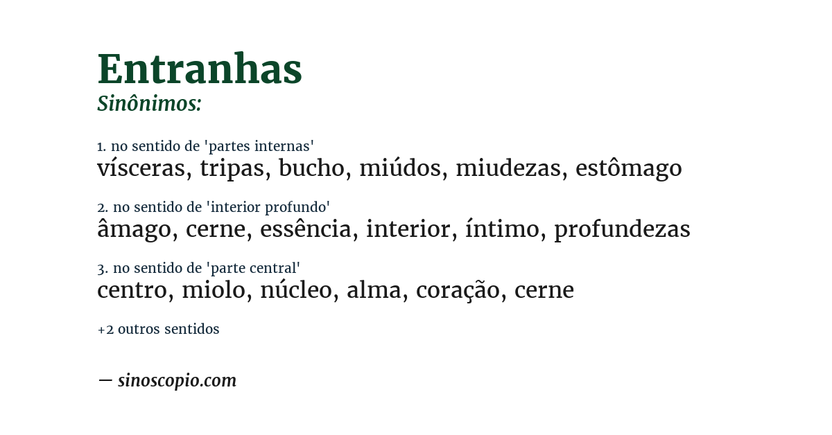 Sinônimo de entranhas