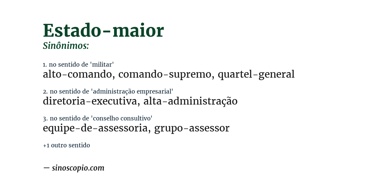 Sinônimo de estado-maior