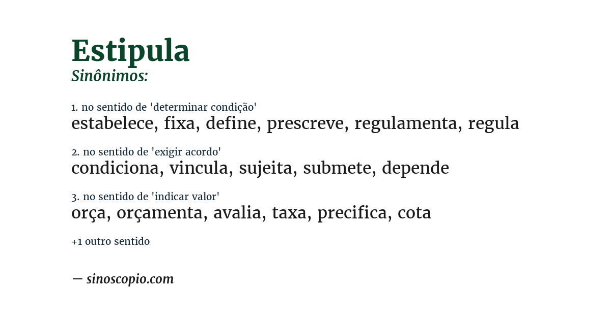 Sinônimo de estipula