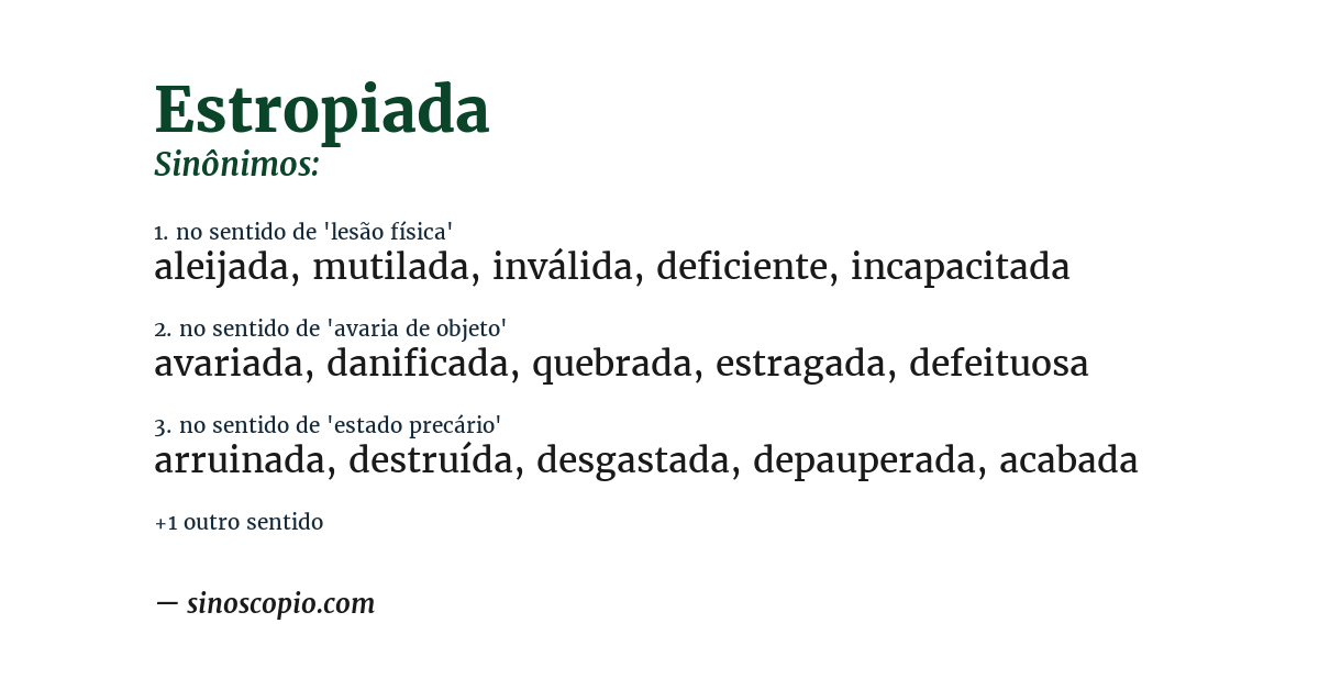 Sinônimo de estropiada