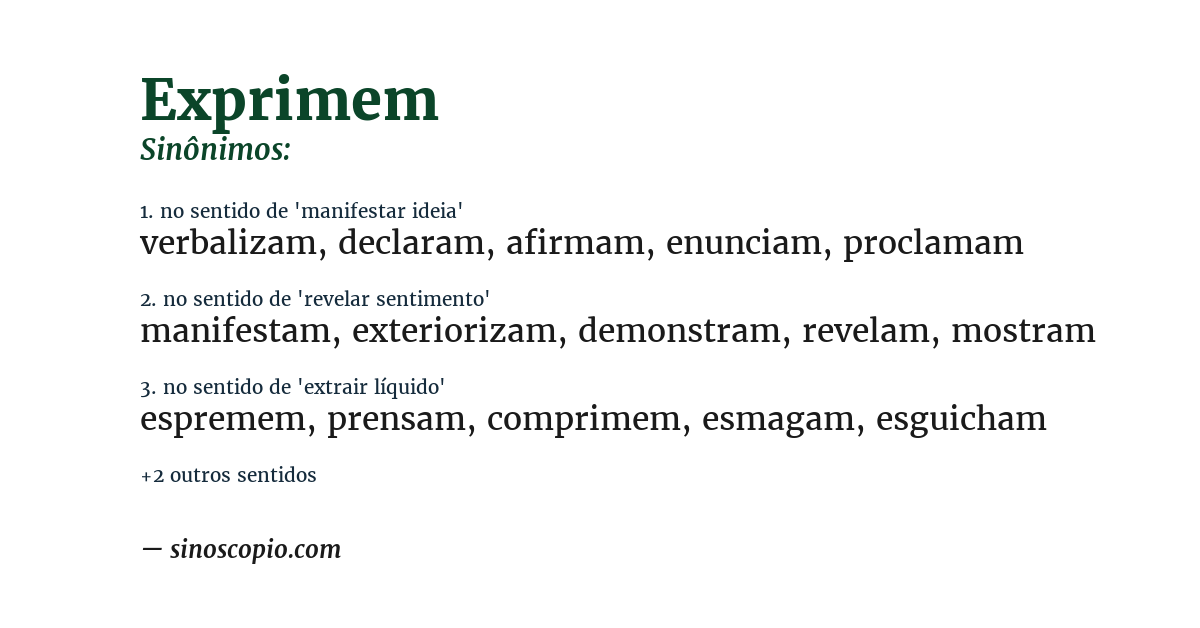 Sinônimo de exprimem