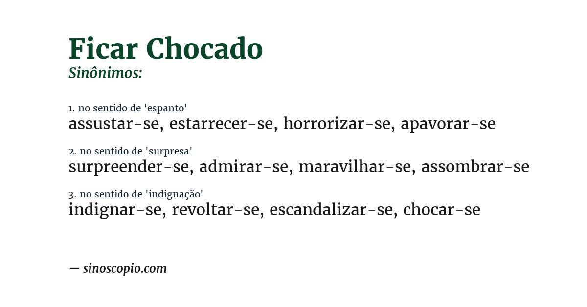Sinônimo de ficar chocado