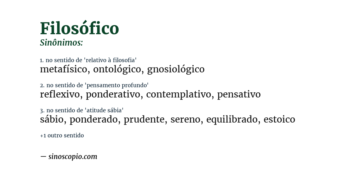 Sinônimo de filosófico