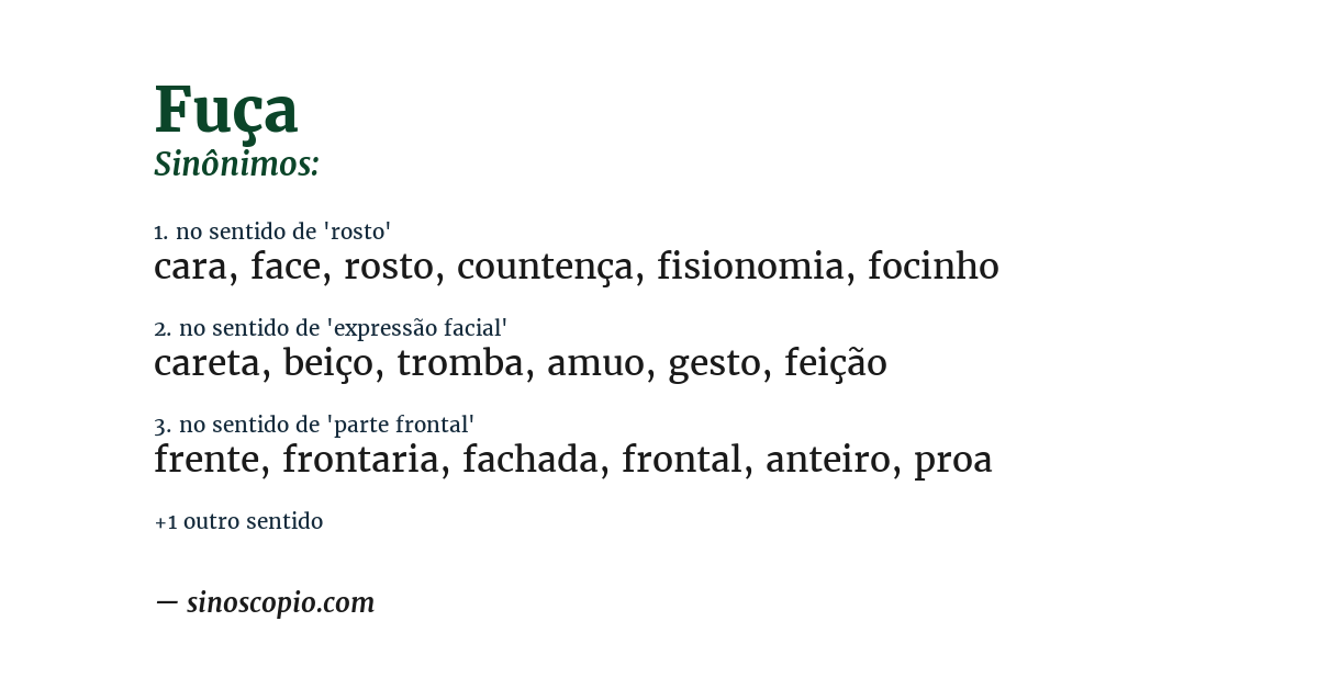 Sinônimo de fuça