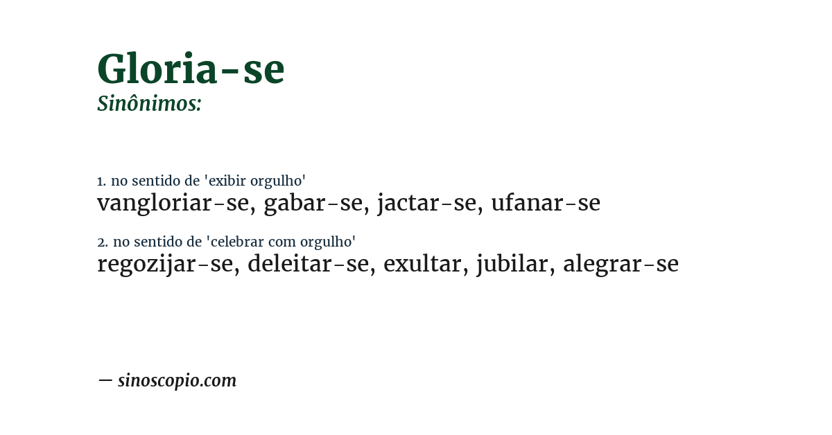 Sinônimo de gloria-se