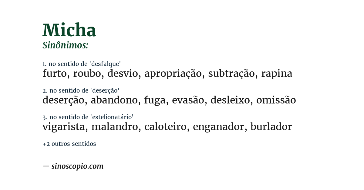 Sinônimo de micha