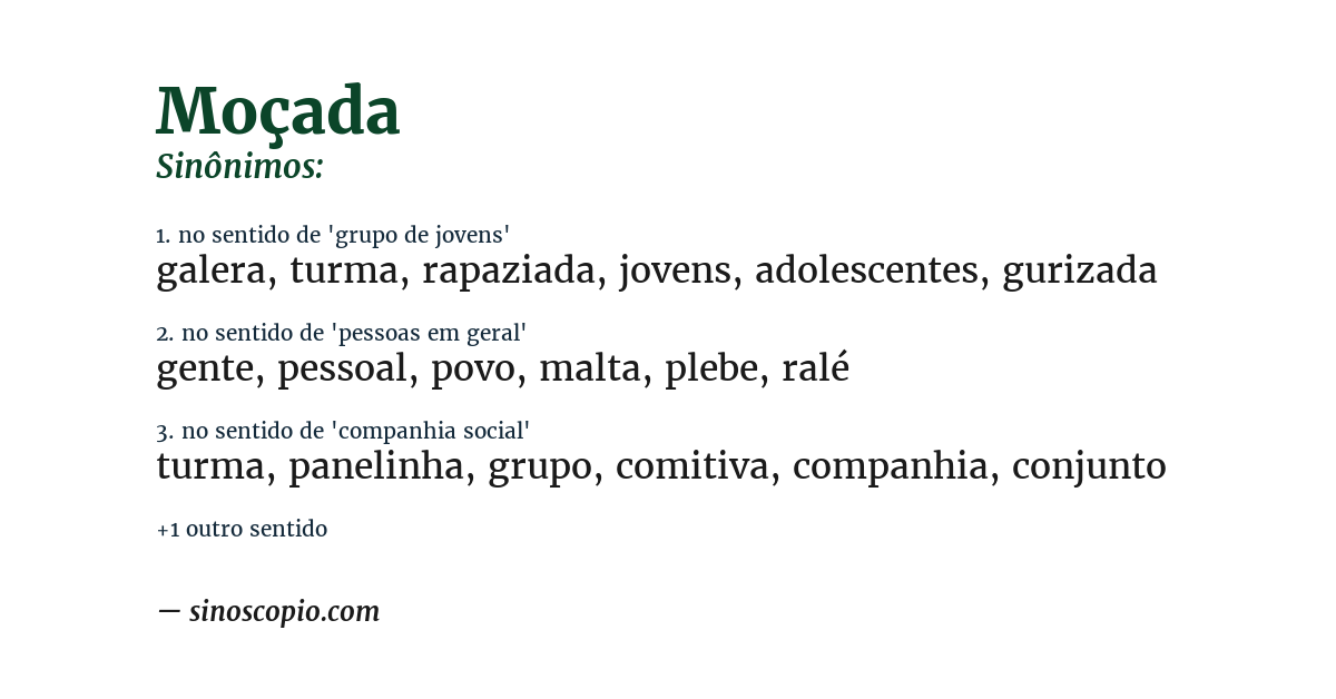 Sinônimo de moçada