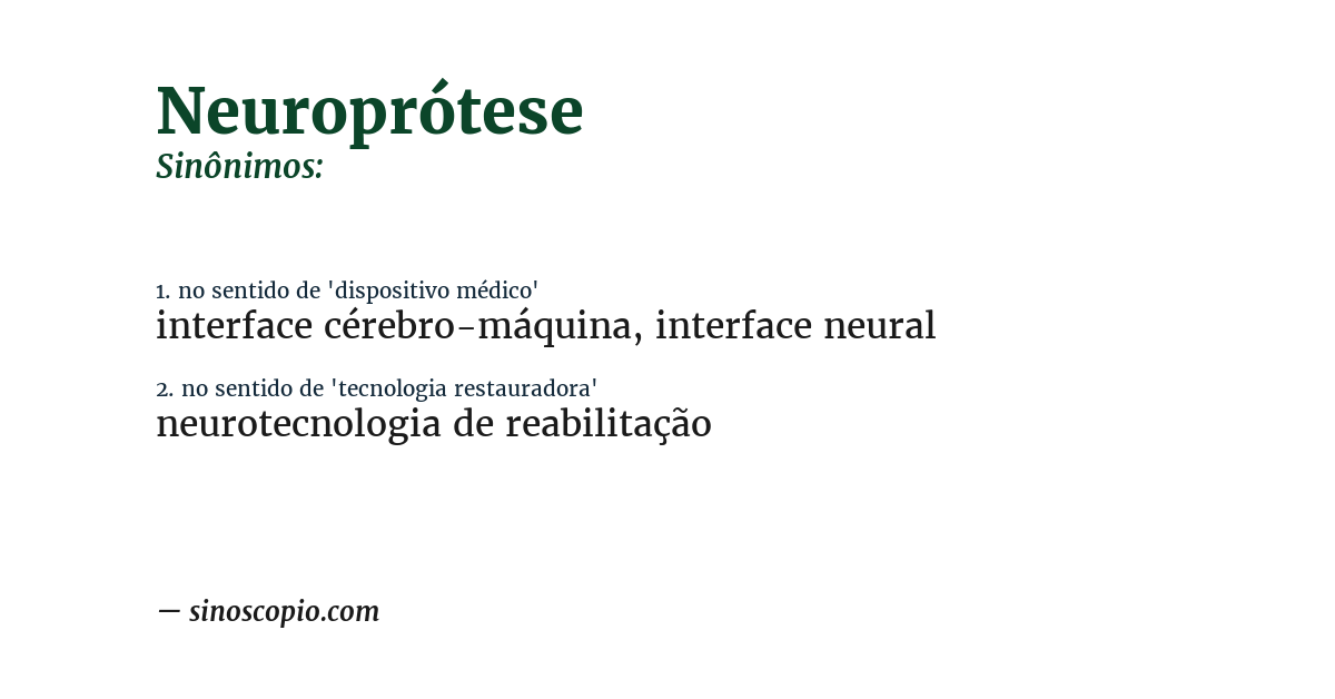 Sinônimo de neuroprótese