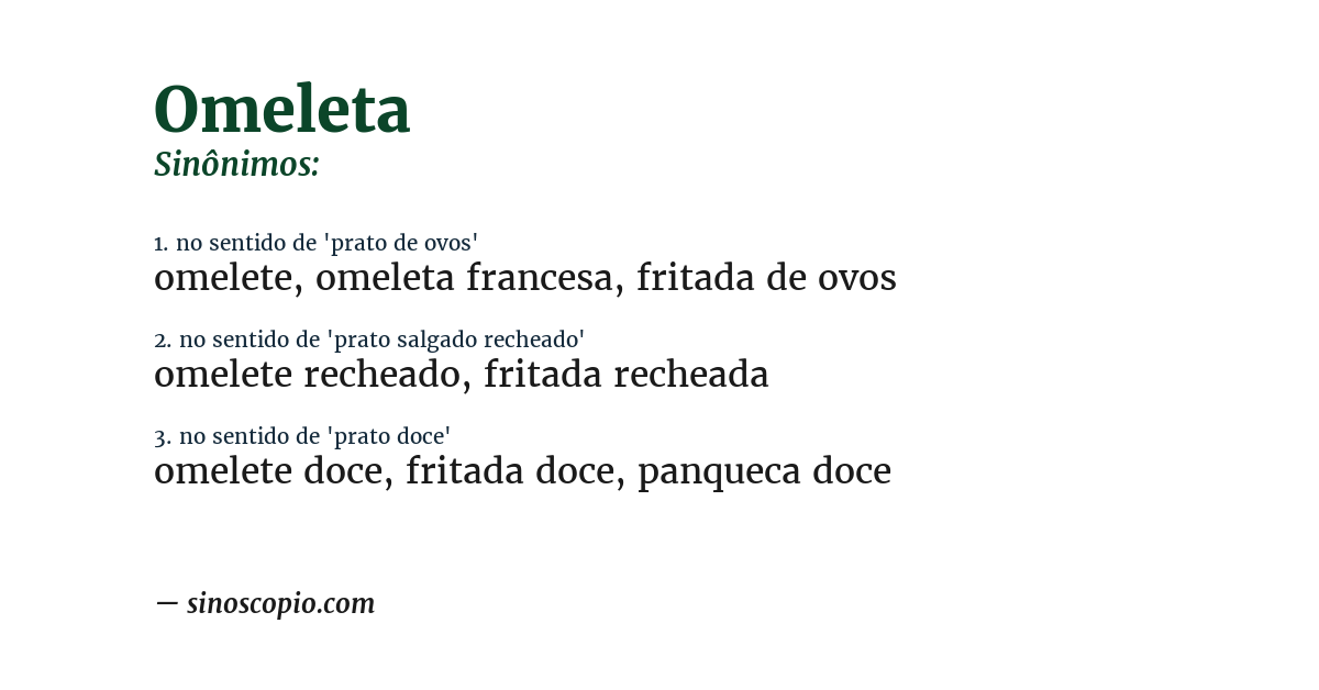 Sinônimo de omeleta