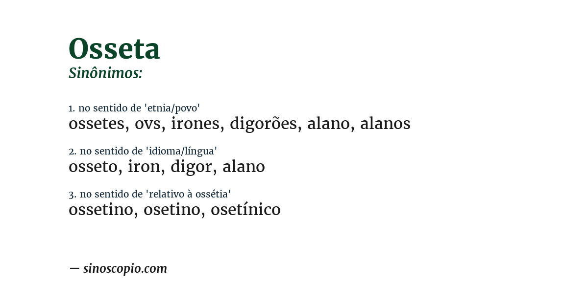 Sinônimo de osseta