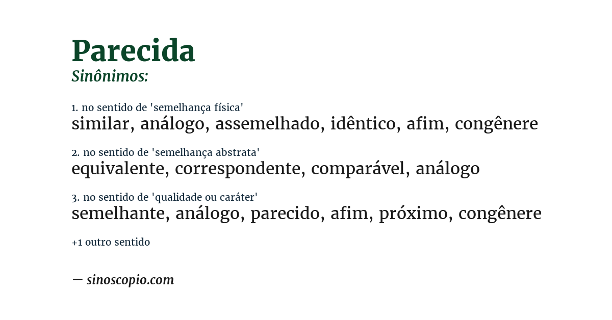 Sinônimo de parecida