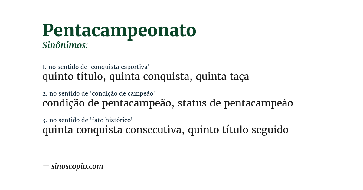 Sinônimo de pentacampeonato