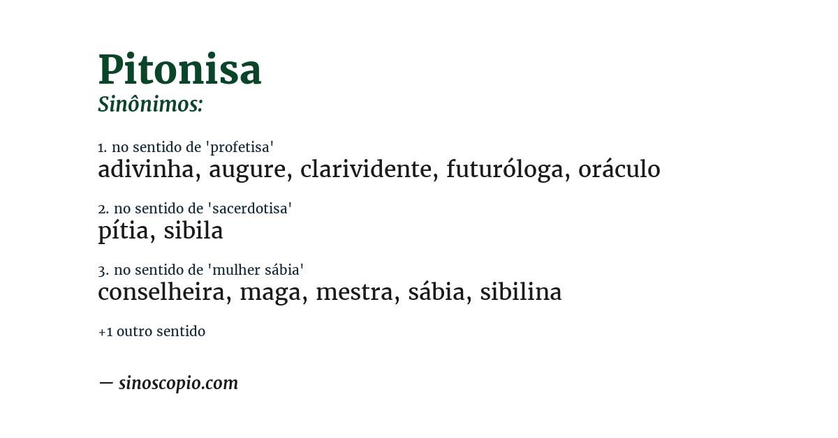 Sinônimo de pitonisa