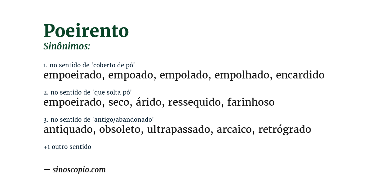 Sinônimo de poeirento