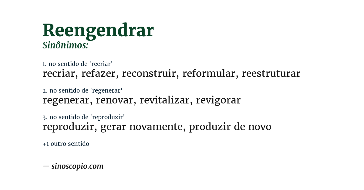 Sinônimo de reengendrar