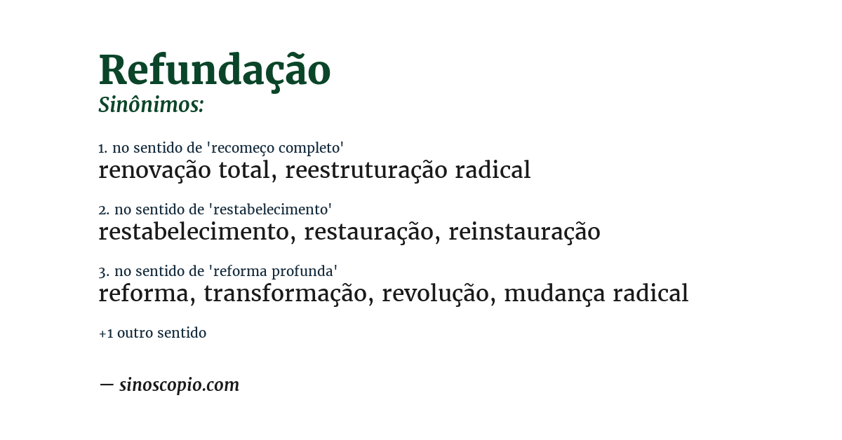 Sinônimo de refundação