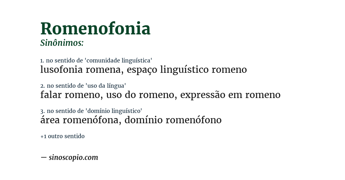 Sinônimo de romenofonia