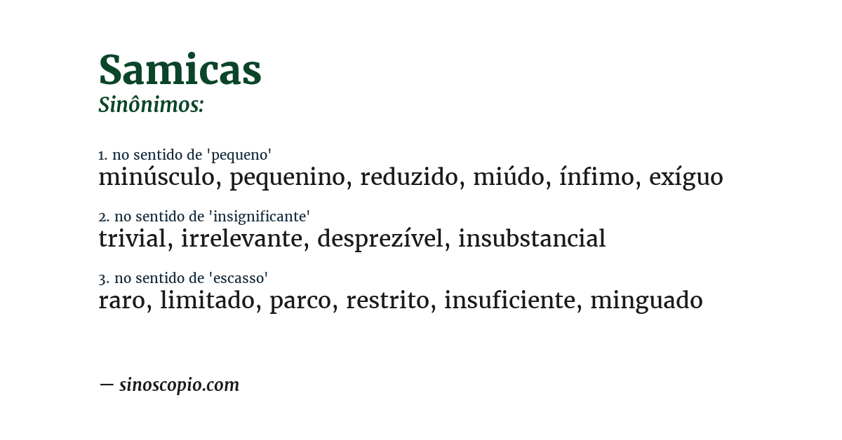 Sinônimo de samicas